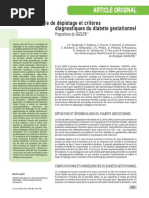 Stratégie de dépistage et critères diagnostiques du diabète gestationnel