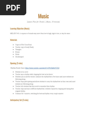 Music Lesson Plan