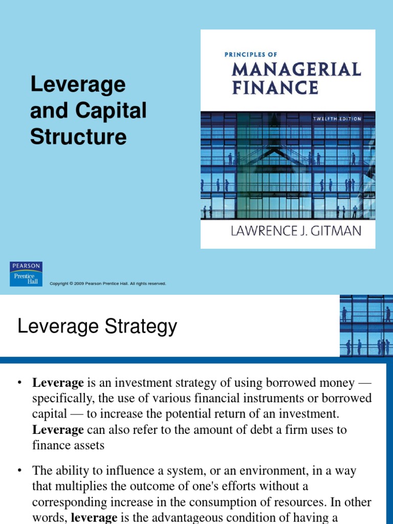 Leverage and Capital Structure PDF Capital Structure Financial