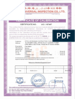 Certificate of Calibration: Universal Inspection Co, LTD