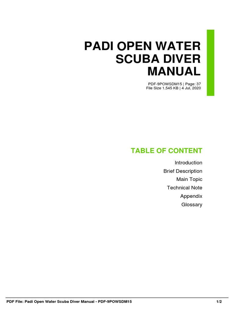 PADI DIVER MANUAL PDF visual data 7
