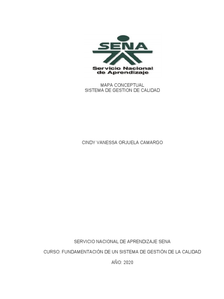 Mapa Conceptual del Sistema de Calidad | PDF | Sistema de manejo de ...