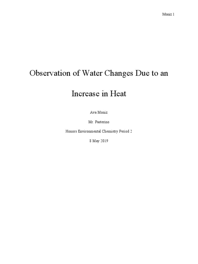 Heating Curve Lab Report Ava Moniz PDF Heat Temperature
