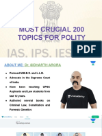 Most Crucial 200 Topics For Polity