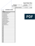 Input Data Sheet For E-Class Record: Region Division School Name