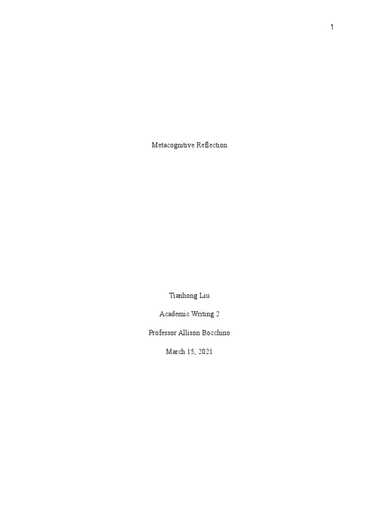 Metacognitive Reflection on Writing Skills | PDF | Paragraph | Essays