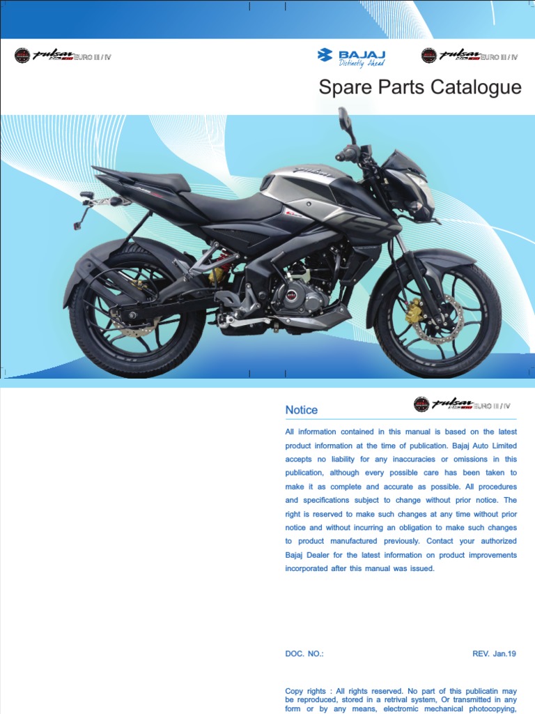 Bajaj Pulsar NS 160 Spare Parts Price List Pulsar NS 160 Spare Parts