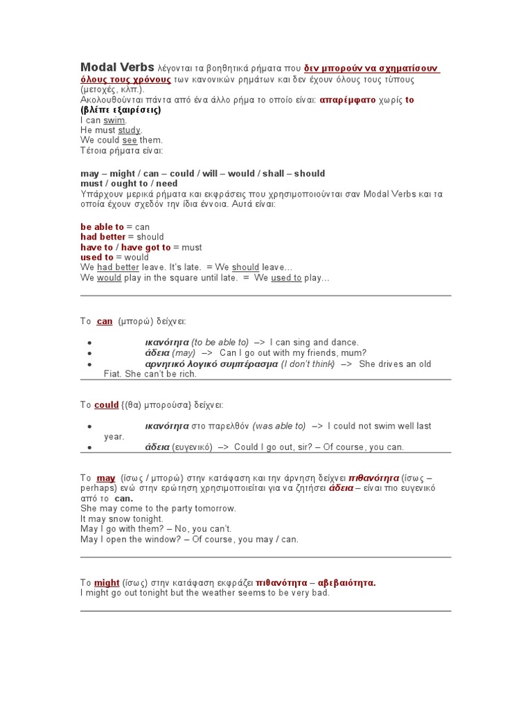 Modal Verbs | PDF