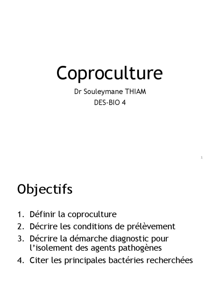 Protocole de Coproculture et Diagnostic | PDF | Salmonelle ...
