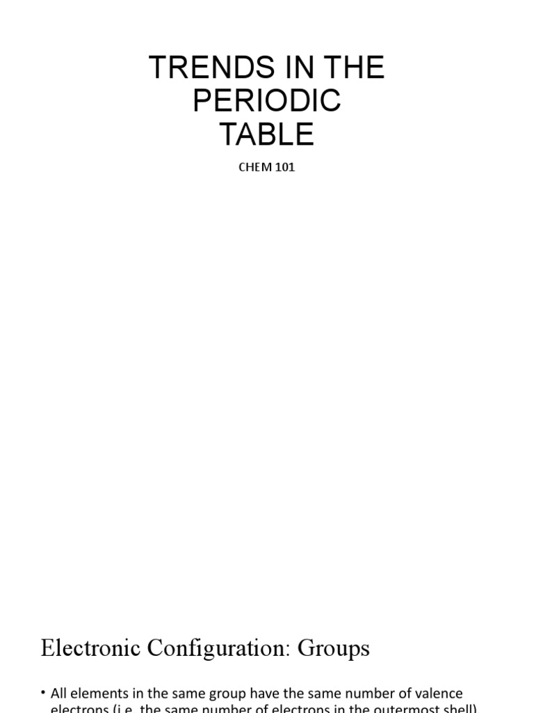 Trends in The Periodic Table | PDF | Ion | Isotope