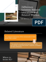 Difference Between Related Literature and Related Studies: By: Ricca G. Cura