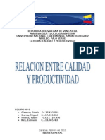 Relacion Entre La Calidad y La Productividad