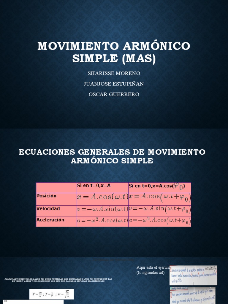 Movimiento Armónico Simple (Mas) | PDF