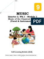 Music: Quarter 2, Wk.1 - Module 1 (Vocal & Instrumental)