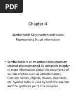 Chapter-4: Symbol Table Construction and Issues Representing Scope Information