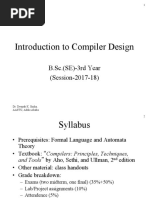 Introduction To Compiler Design: B.Sc. (SE) - 3rd Year (Session-2017-18)