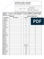 ABFW - Fonologia - Registro Imitação