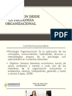 LINEA DE INTERVENCION DEL PSICOLOGO ORGANIZACIONAL