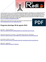 Programa Domingo 30 de Agosto 2015