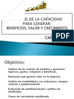 Análisis de La Capacidad para Generar Beneficios, Valor y Crecimiento