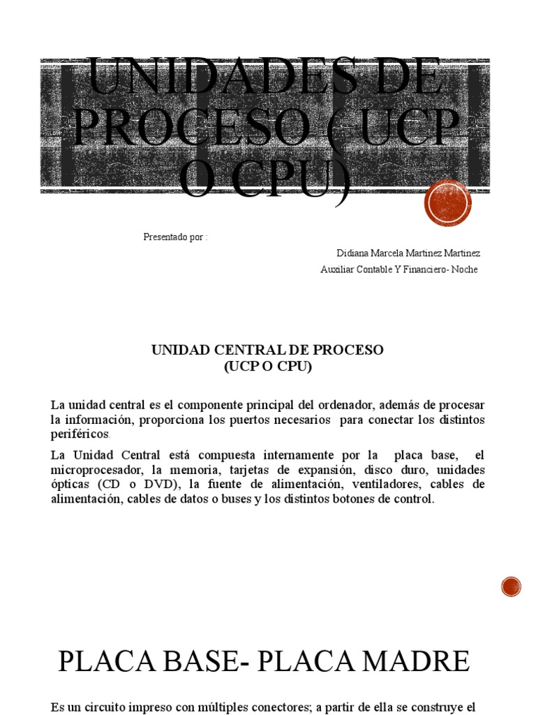 UNIDADES DE PROCESO (UCP o CPU) | PDF | Almacenamiento de datos de la ...