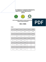 2019 - MA FISIKA Tingkat Kabupaten-Kota (Kunci Jawaban)