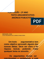 Texto Argumentativo Anúncio Publicitário