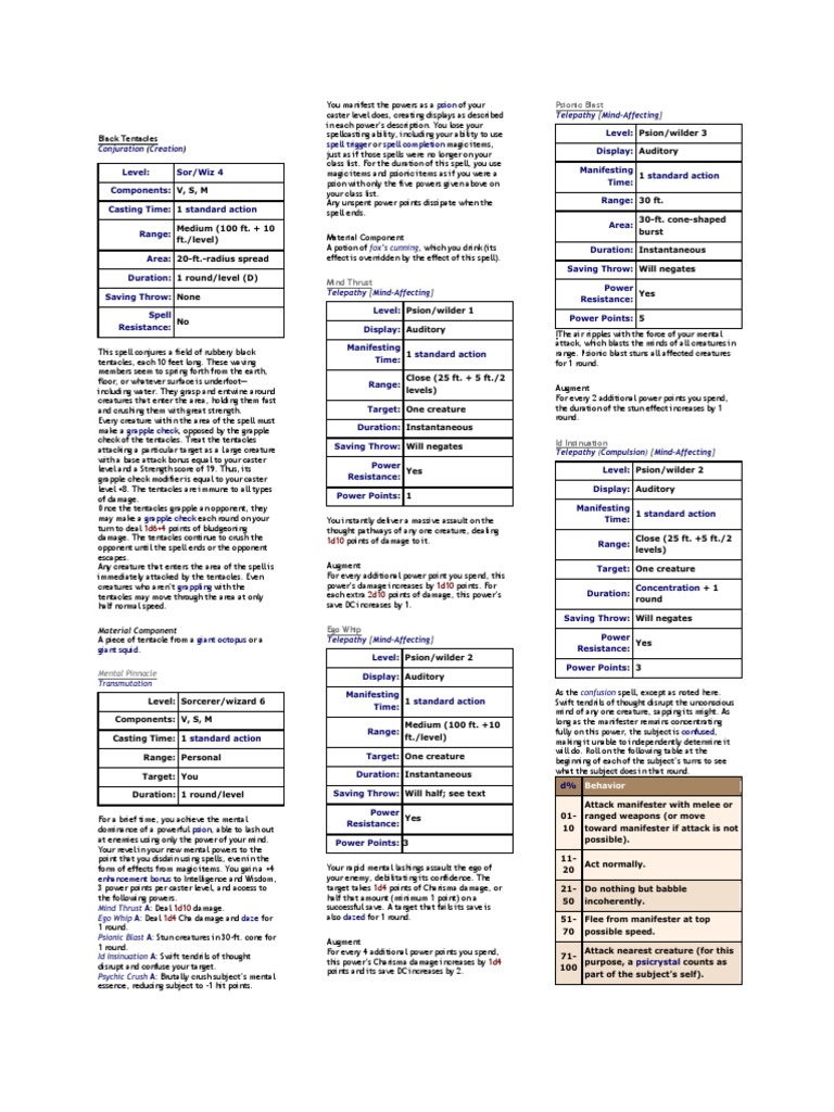 3.5 List Powers Swordsage | PDF | Nature