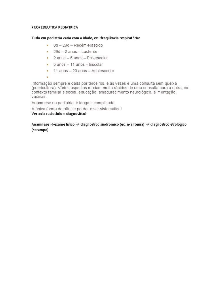 Propedeutica Pediatrica | PDF | Autoajuda