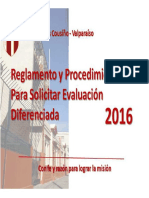 2.1 Reglamento y Procedimiento para Solicitar Evaluación Diferenciada