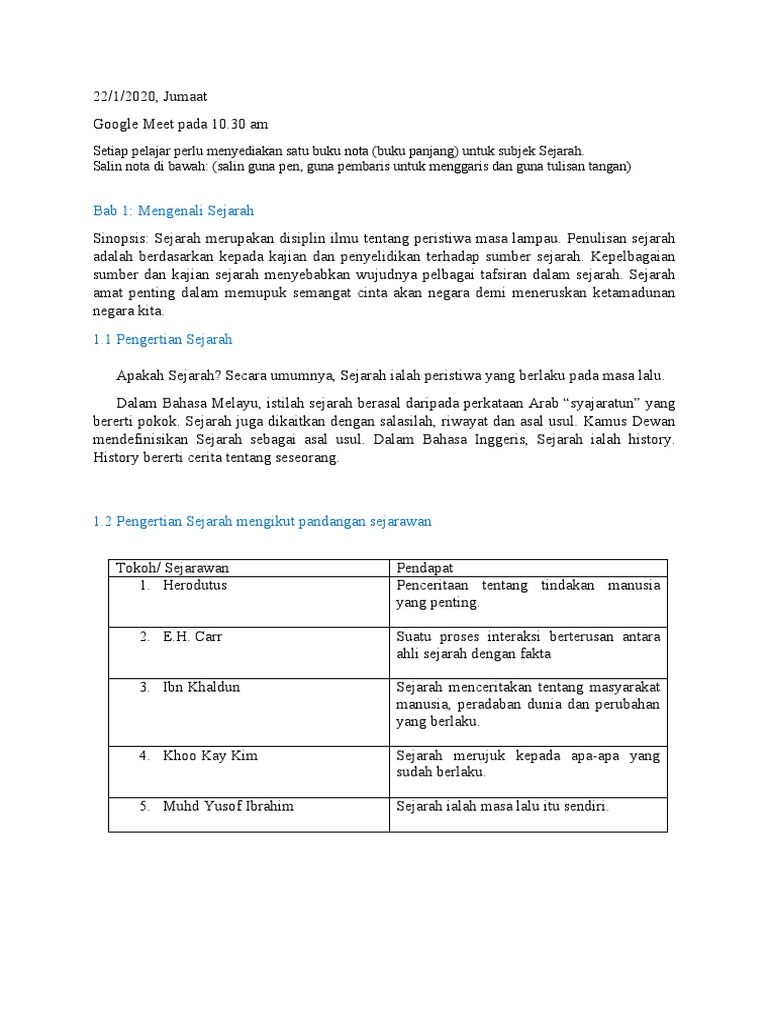 Bab 1 Mengenali Sejarah Pdf