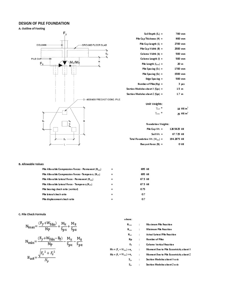 Pile Cap Design 3 Piles PDF Deep Foundation Architectural Elements