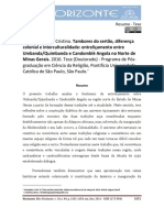 Tambores Do Sertão, Diferença Colonial e Interculturalidade: Entreliçamento Entre Umbanda/Quimbanda e Candomblé Angola No Norte de Minas Gerais