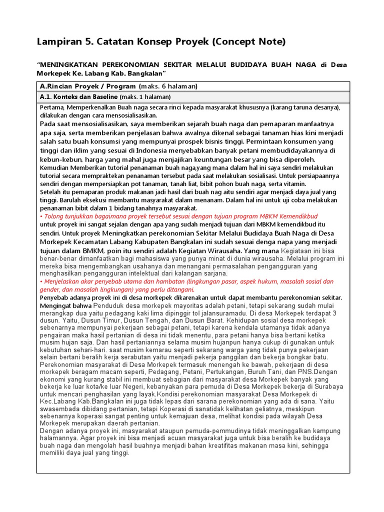 The Project Concept Note | PDF | Teknologi & Rekayasa