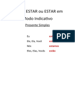 Verbo Estar Exercícios