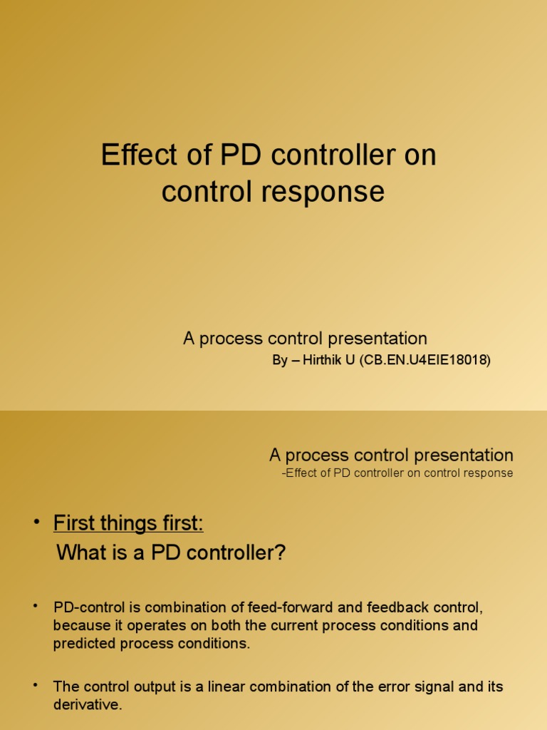 PD Controller Effects on Control Response | PDF | Process Control ...