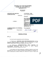 Republic of Philippines Court of Tax Appeals Quezon City: Archipelago Motor No. 1258