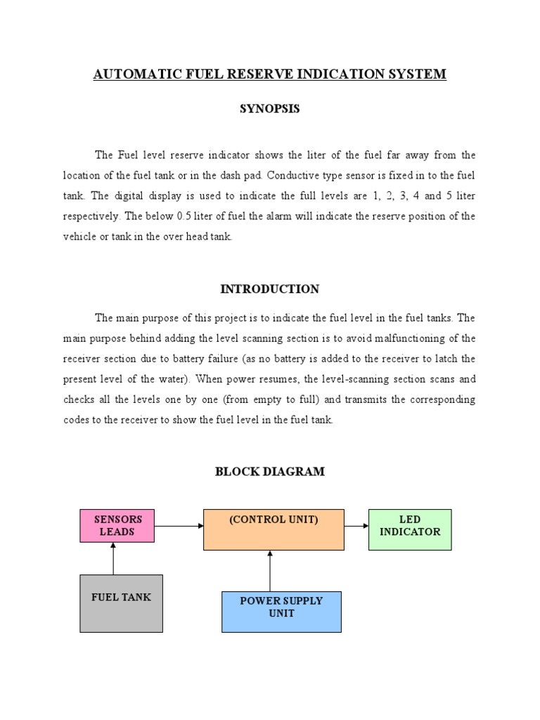 Fuel Reserve Indicator System | PDF | Technology & Engineering