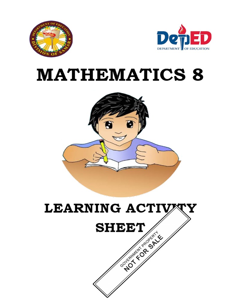 Mathematics 8 Learning Activity Sheet PDF Equations Teaching