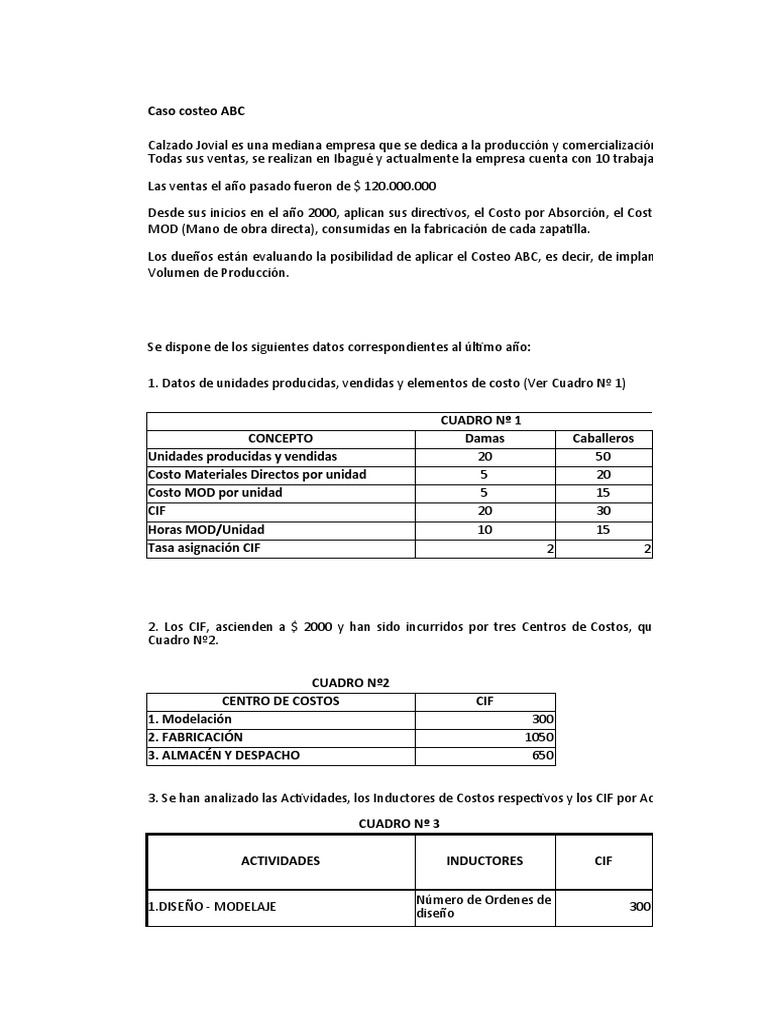 Costeo ABC en Producción de Calzado | PDF | Economias | Business