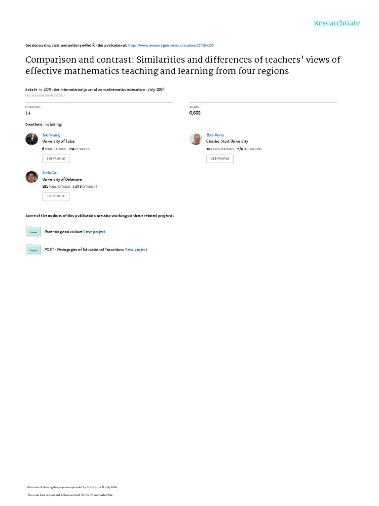 Teachers' Views on Effective Math Teaching | PDF | Classroom Management ...