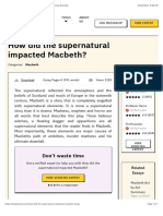 How Did The Supernatural Impacted Macbeth? Free Essay Example