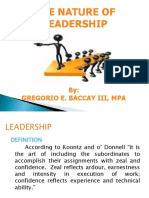The Nature of Leadership: By: Gregorio E. Baccay Iii, Mpa