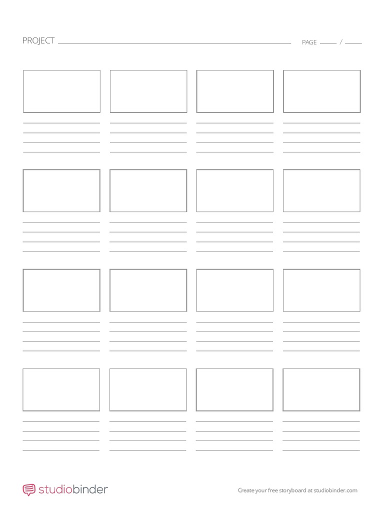 A4 Storyboard Template 16Panel Portrait StudioBinder PDF
