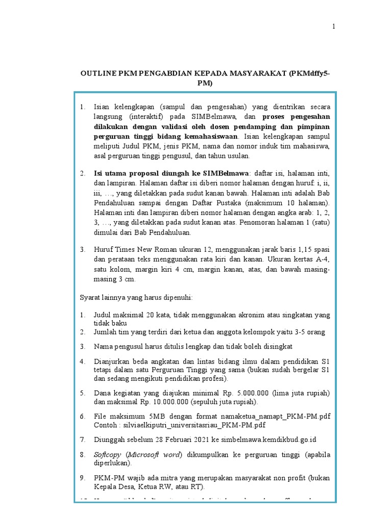 Contoh Proposal PKM-PM untuk Masyarakat | PDF | Bisnis
