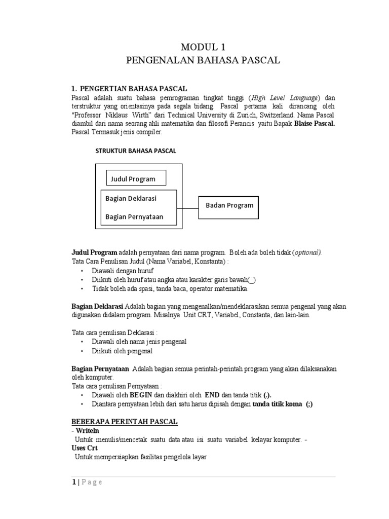Basic Tutorial Pascal Pdf