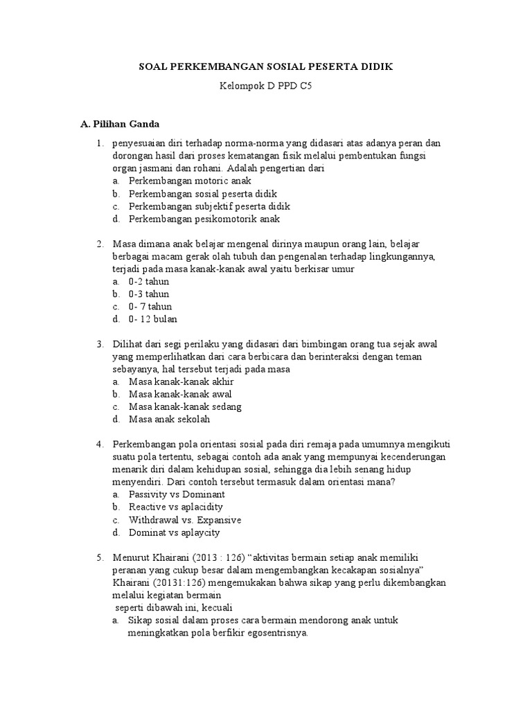 PDD Soal Pretes | PDF