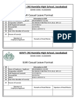 ILMI Casual Leave Format: GOVT: (N) Hamidia High School, Jacobabad