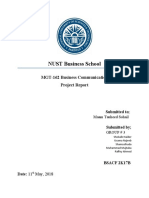 NUST Business School: MGT-162 Business Communication Project Report