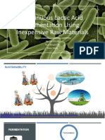 Continuous Lactic Acid Fermentation Using Inexpensive Raw Materials